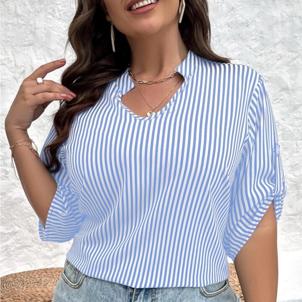 Blue Striped Women's Top